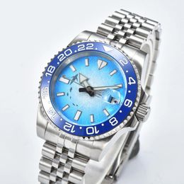Wristwatches Waterproof NH35A Movement Luminous Sports Men's Watch Automatic Mechanical Stainless Steel Case Bracelet Ceramic Rin