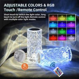 Night Lights Crystal Table Night Light 16 Colours Lamp Adjustable Touch Torch Projector LED Diamond Atmosphere Room Decor Christmas SONGMAN Q231114