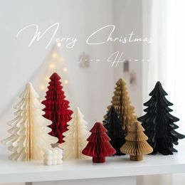Christmas Decorations Honeycomb Paper Christmas Tree 2pcs Set Xmas Tree Table Ornaments Christmas Decoration For Home Year Party Decor Po Props 231113