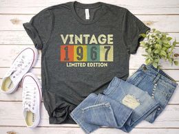 Women's T-Shirt Vintage 1967 T-Shirt Limited Edition Limited Edition Men Women 55th Birthday 55 Year Old Gifts cotton O Neck Short Sleeve Tees 230414