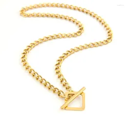 Link Bracelets Stainless Steel Jewellery 2024 Women Statement Necklace Twist Chain Square Toggle T Bar Clasp Golden Collar Choker