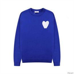 AM I Paris Sweater Women Men Warm Sweat AMIPais Streetwear Hop Casual Long Sleeve Amisweater Knitted Pull Coeur Heart Love Pattern AMIs K7FM