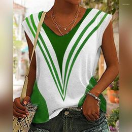 Women's Blouses Fashionable Tee Shirt Comfy Women T-shirt V-Neck Striped Pattern Versatile