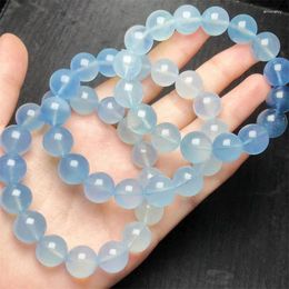 Link Bracelets Natural Gradient Color Aquamarine Bracelet String Charms Fashion Personalized Men Women Gemstone Jewelry Lovers Gift 1pcs