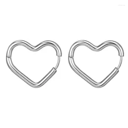 Hoop Earrings Stainless Steel Punk Hiphop Love Heart Earring For Women Party Jewelry Gift E1273