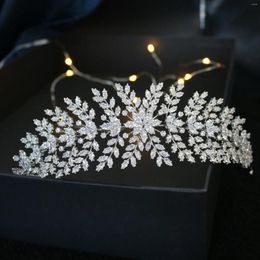 Hair Clips Zircon Bridal Headdress Bendable Leaf Wedding Dress Headband Tiara Crystal Crown For Women Hairwear Classic Hairpin