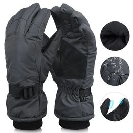 Ski Gloves OZERO Men Women Winter Ski Glove Ultralight PU Leather Non-slip TouchScreen Waterproof Motorcycle Cycling Fleece Warm Snow Glove 231113