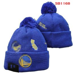 Warriors Beanie Golden States Beanies All 32 Teams Knitted Cuffed Pom Men's Caps Baseball Hats Striped Sideline Wool Warm USA College Sport Knit hats Cap For Women a12