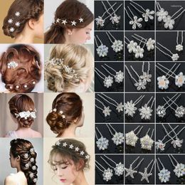 Hair Clips 20Pcs Wedding Bridal Pearl Pins Crystal Flower Hairpins Bridesmaid Jewellery Accessories Wholesale