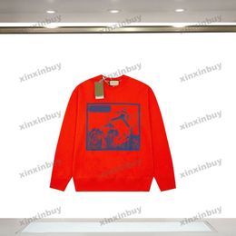 xinxinbuy Men designer Hoodie Sweatshirt ski mountain print high street long sleeve women apricot blue Black XS-XL