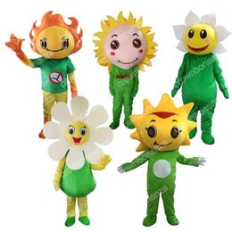 cute Sunflower Mascot Costumes Halloween Cartoon Character Outfit Suit Xmas Outdoor Party Outfit Unisex Promotional Advertising Clothings