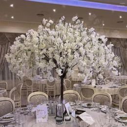 Party Decoration Decorative Wedding 1.2 M Artificial White Cherry Blossom Tree For Table Centrepiece Road Lead Flower Stand 2625