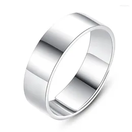 Cluster Rings 999 Pure Silver Men's Ring Plain Circle Women's Index Finger Open Jewelry