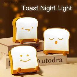 Night Lights Cartoon Timeable Night Light Toast Styling Usb Charging Girls Children's Kids Bedrooms Dormitory Cute Healing Bedside lamp Q231114