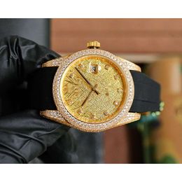 luxury diamond watches ice out watch for man high quality datejusts date day menwatch X792 mechanical movement uhr crown bust down montre full diamond rolx reloj