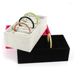 Jewelry Pouches High-grade Bracelet Display Plate Ring Jade Box Full Suede Long Hair Counter Props