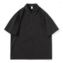Men's T Shirts Summer Oversize Cargo T-Shirt Men Baggy Pullover Tees Fashion Korean Streetwear Work Short Sleeved Tops Clothing Male Plus