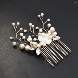 Hair Clips Ldealway Elegant Crystal Leaf Flower Hairpin For Women Fashion Rhinestone Head Clip Accessories Jewellery Headwear