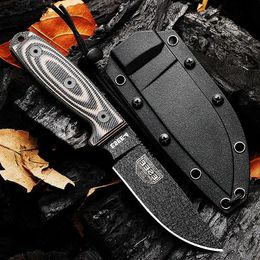 Coltello dritto di sopravvivenza ESEE con acciaio da caccia alto Kydex G10 Maniglia a punta di linguetta a goccia completa Coltelli da campeggio con lama fissa in carbonio per esterni Bl Sbxb