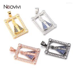 Pendant Necklaces Neovivi CZ DIY Virgin Mary For Handmade Micro Pave Zircon Beads Pendants Jewelry Making Wholesale Charms