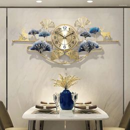 Wall Clocks European-style Creative Ginkgo Clock Dining Room Modern Large Silent Watches Hallway Hanging Ornament Home Decoration