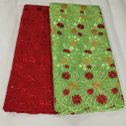 Fabric and Sewing 5 yard Swiss lace fabric latest heavy beaded embroidery African 100 cotton fabrics voile Dubai style 9L05191 230413