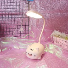 Table Lamps Cartoon Cute Pet Animal Tiger Usb Recharge Battery Led Night Light Eye Protection Warm Desk Lamp Teenager Room Decor