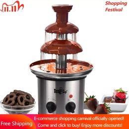 Other Kitchen Dining Bar 3layer chocolate fountain adjustable temperature machine easy to assemble suitable for birthdays and gatherings 231114