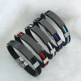 Men Style Silicone Link Bracelet Sports Style Wristband Jewellery