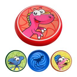 6.3 pollici bambini disco volante giocattoli sportivi modello di dinosauro cartone animato materiale PU morbido disco volante giocattoli per bambini all'aperto