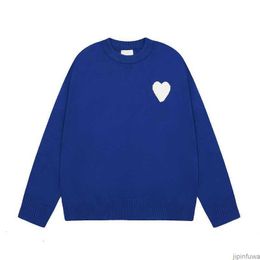 AM I Paris Amis Knitted Sweater Hoodies Amiparis Streetwear Amisweater Hip Hop Casual Women Long Sleeve Hoodie Coeur Love Jacquard Heart Pull WPFM