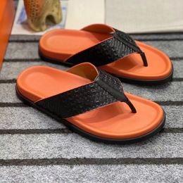 Mens casual comfort slipper slide sandal flat leather shoes men sandal pop flip-flop sandals summer outdoor beach flip flop flats black white 38-44Box