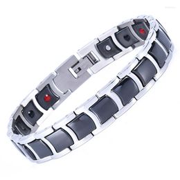 Link Bracelets Black Ceramic Bracelet Magnetic Stone Wristband Luxury Jewellery