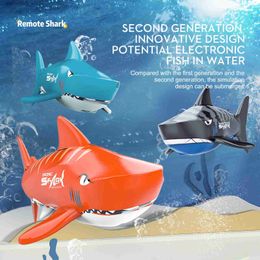 Electric/RC Animals LSRC B1 Mini RC Shark Waterproof Electric Remote Control Cute Sharks Animals Robots Automatic On Water Funny Toys for children Q231114