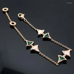 Link Bracelets High Quality Exquisite Double Fan Fritillaria Bracelet Luxury Fine Jewellery For Women