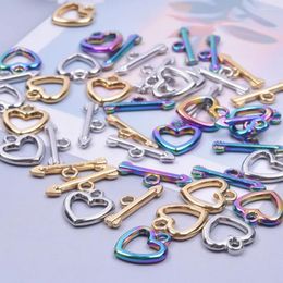 Charms 6Pcs/Lot Stainless Steel Handmade Bracelet Necklaces OT Clasps With Arrow Heart Hook Toggle Clasp Buckle Jewelry Making