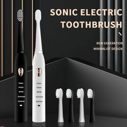 Toothbrush Jianpai Adult Black White Classic Acoustic Electric Toothbrush Adult 5-gear Mode USB Charging IPX7 Waterproof Acoustic Electric 231113