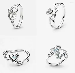 Cluster Rings S925 Sterling Silver Show Your Style With Jewellery Heart Ring Featuring Hand-Drawn Elements And Squiggly Lines