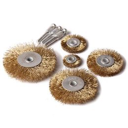 Freeshipping 8Pcs/lot Wire Wheel Brushes Brass Petiole Grinding Polishing Dreme Accessories For Rotary Tool Electric Abrasive Materials Bast