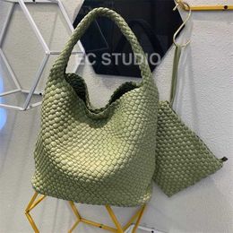 Stylish venetasbottegas and Handbag Popular Customized Light Luxury Women's Bag Soft Leather Woven Handheld Underarm Small French Minimalist