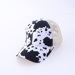 Ponytail Hats CC Outside Baseball Cap Woman Man Sun Shade Cap Cow Sunflower Print By Air A12