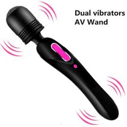 Vibrators 10 Mode Powerful Body Relax Clit Massage Rechargeable Magic Wand Massager Erotic Dildo Vibrator Sex Toys for Women Pussy Vagina 220509