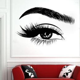 Wall Stickers Eyelash Decals Eye Decal Beauty Salon Woman Face Eyelashes Lashes Eyebrows Brows Sticker Decor Mural B250