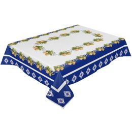 Table Cloth Summer Lemon Retro Tiles Blue Waterproof Tablecloth Rectangular Table Cloth Dining Coffee Table Cover Kitchen Decor W0414