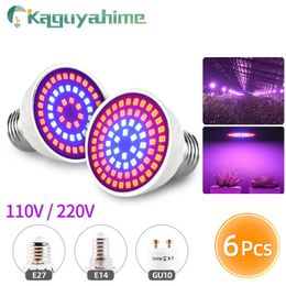 Grow Lights Kaguyahime 6pcs/Lot UV Full Spectrum Grow Bulb LED E27 E14 GU10 Plant Lamp E27 Fitolamp Phyto Hydroponic Growth Light P230413