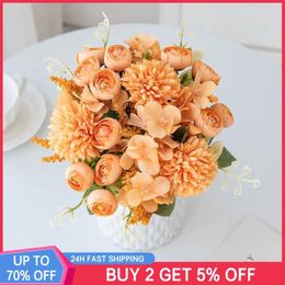 Decorative Flowers Christmas Wreath Variety Of Styles White Home Decoration Hydrangea Artificial Healthy Material Yellow Wedding Bouquet