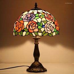 Table Lamps Vintage Tiffany Desk Mediterranean Baroque Stained Glass Light Led Living Bedside Lighting Fixtures Home Room Decor