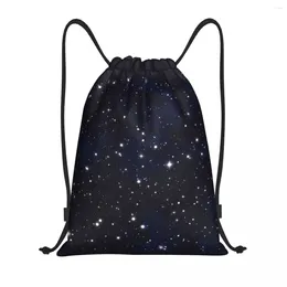 Shopping Bags Custom Night Sky Space Galaxy Drawstring For Yoga Backpacks Women Men Universe Sports Gym Sackpack