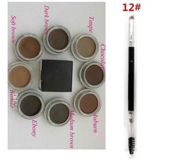 Eyebrow Enhancers Pomade Waterproof Makeup 4g Blonde Chocolate Dark Brown Ebony Auburn Medium Brown TALPE+12# brush