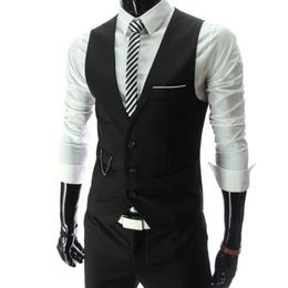 Erkekler Yelek Varış Elbise Yelekler Erkekler için İnce Fit Mens Suit Yelek Erkek Yelek Gilet Homme Günlük Kolsuz Formal İş Ceket 231113